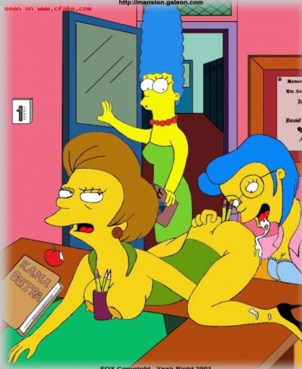 marge simpson has butted into her kids teachers having sex in the classroom...