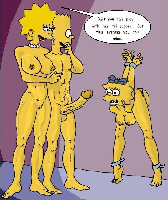 Bart and LisaÂ´s relationship has grown. Bart is a nyphomaniac so Lisa gives  him permission to play (or rape) his babysister Maggie â€“ Simpsons Hentai